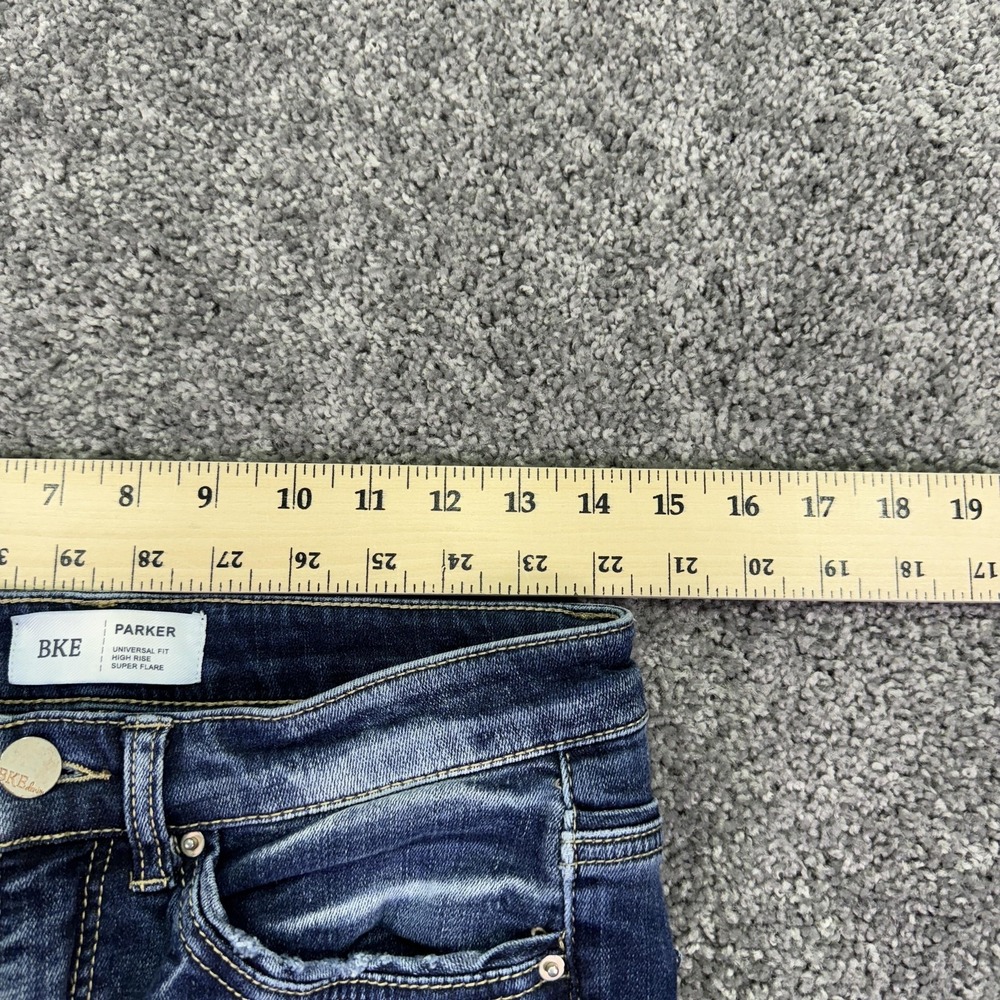 BKE Jeans Womens 25x29.5 Blue High Rise Parker Super Flare Stretch Denim Casual - Picture 3 of 7